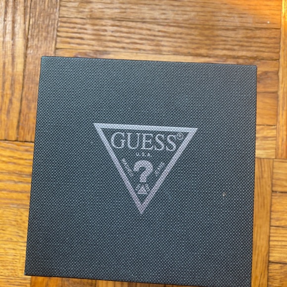 GUESS® Silver Tone and Blue Sport Watch GUESS Silver Men’s Watch